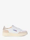 Autry White And Gold Leather And Suede Medalist Low Sneakers In White