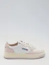 Autry 01 Sneakers In White Suede And Leather In White