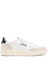 Autry 'medalist' White Low Top Sneakers With Beige Suede Details In Multicolor