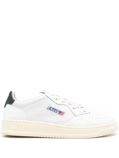 Autry Leather Low-top Sneakers With Perforated Toe Box In White