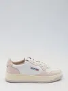 Autry 01 Sneakers In White Suede And Leather In White