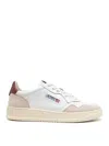 Autry 'medalist Low' White Sneakers With Suede Inserts And Contrasting Heel Tab In White
