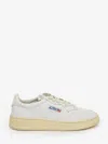 Autry Medalist Low White Sneakers With Suede Inserts And Tonal Heel Tab In Leather Man In White