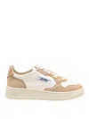 Autry Sneakers Medalist Low In Avory And Gold Leather Glittered In White
