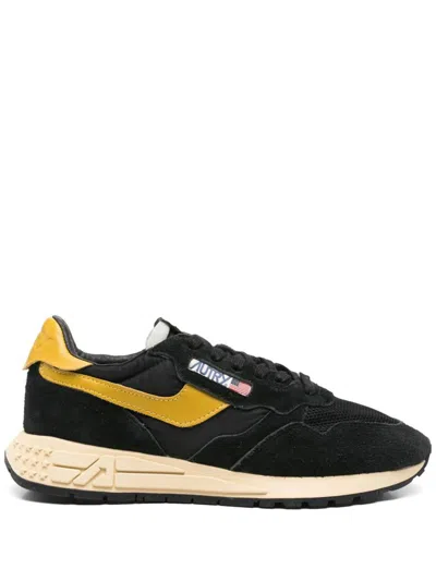 Autry Medalist Sneakers Yellow And Black Suede In Multi