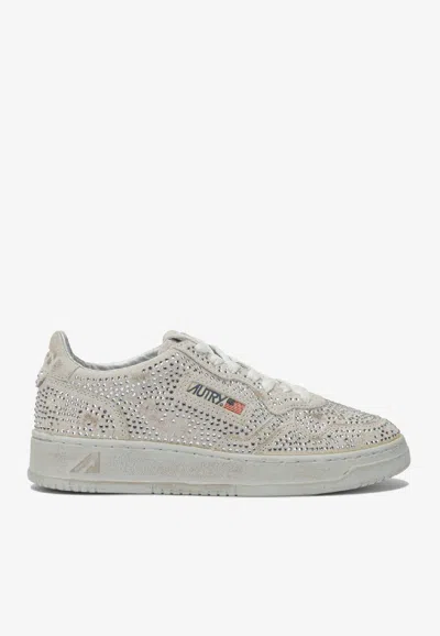 Autry Medalist Studded Low-top Sneakers In White