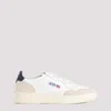 Autry 'medalist' White Low Top Sneakers With Beige Suede Details In Wht Blue