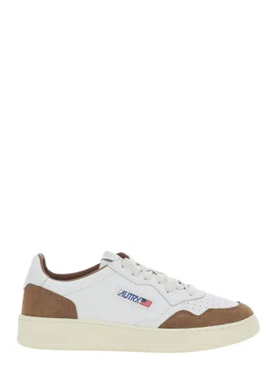 Autry Medalist Suede Low Top Sneaker With Logo Patch On Tongue For Men In Brown
