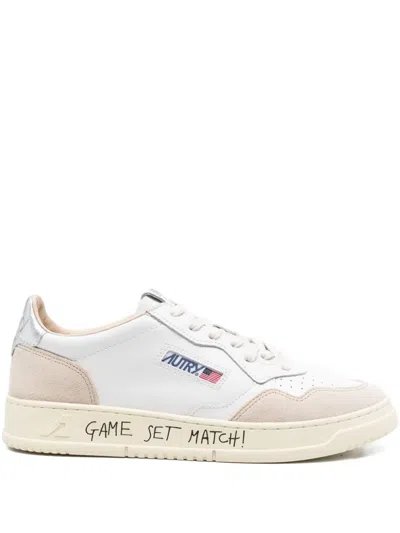 Autry Medalist Suede-panel Leather Sneakers In White