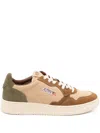 Autry Medalist Suede-panelled Lace-up Sneakers In Neutral