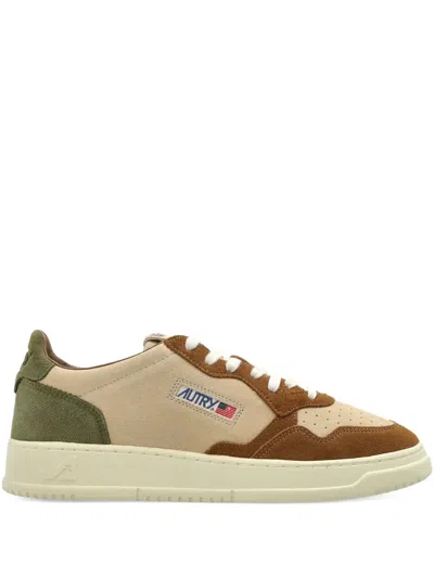 Autry Medalist Suede Panelled Trainers In Neutral
