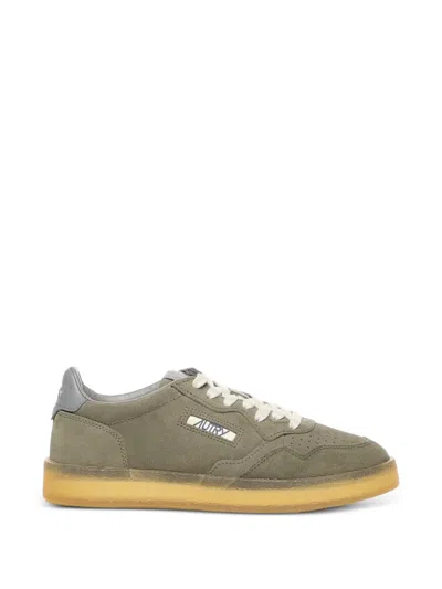 Autry Medalist Suede Perforated Sneakers In Green