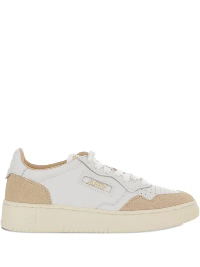 Autry Medalist Suede Perforated Sneakers In White