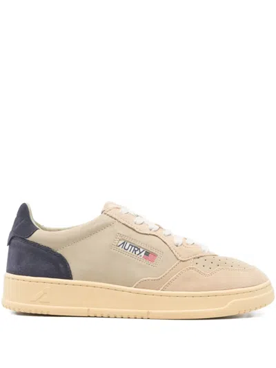 Autry Medalist White Low Top Sneakers With Suede Details In Leather Man In Multi