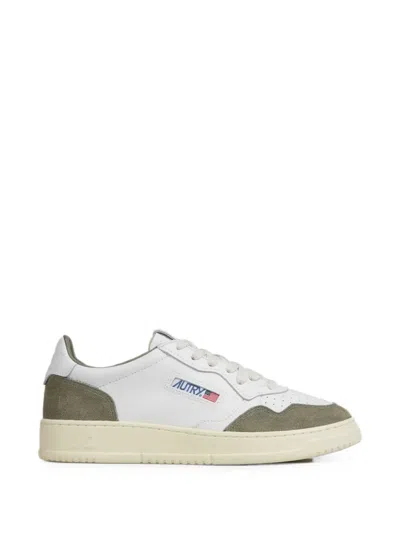 Autry Medalist Low Leather Sneakers With Smooth And Suede Paneling In Multi
