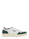 Autry Medalist Low White Leather And Suede Bottle Sneakers In Green