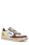 Autry Medalist Super Low Sneaker In White/ Brown/ Honey