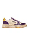 Autry Medalist Super Vintage Distressed Sneakers In Nude