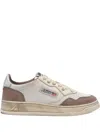 Autry Medalist Low Suede-insert Leather Sneakers In Brown
