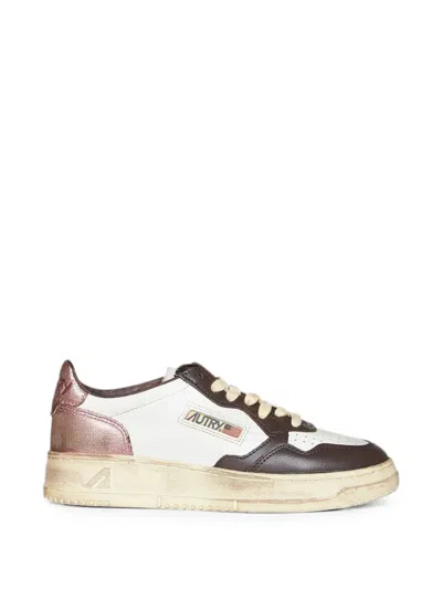 Autry Vintage-inspired Color-block Leather Sneakers With Logo Detailing In Multi