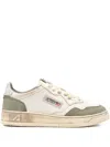 Autry Low Top Sneakers With Contrasting Leather Inserts In Neutral