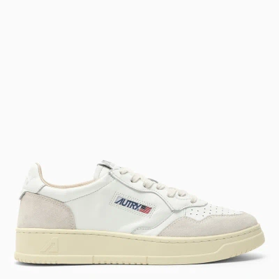 AUTRY MEDALIST TRAINER IN WHITE LEATHER AND SUEDE