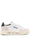 Autry Leather And Suede Sneakers With Contrast Heel Tab In White