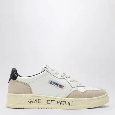 Autry Medalist Trainer In White/black Leather And Suede In Multi