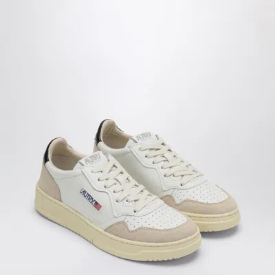 AUTRY AUTRY MEDALIST TRAINER IN WHITE/BLACK LEATHER AND SUEDE