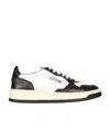 Autry Medalist Sneakers In White/black Leather In Black