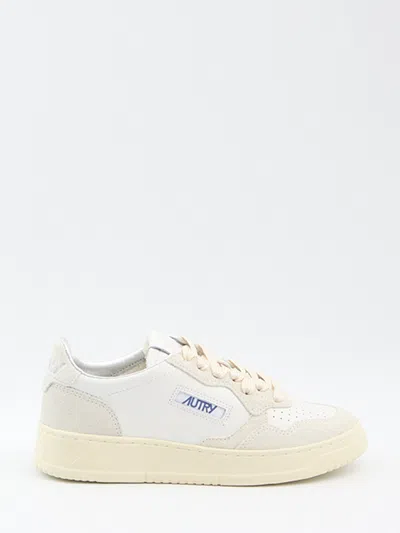 AUTRY AUTRY  MEDALIST WHITE LEATHER AND SUEDE TRAINER