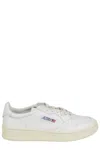 Autry Medalist Low White Sneakers With Suede Inserts And Tonal Heel Tab In Leather Man In White