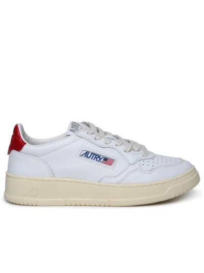 Autry Medalist White Red Leather Sneakers