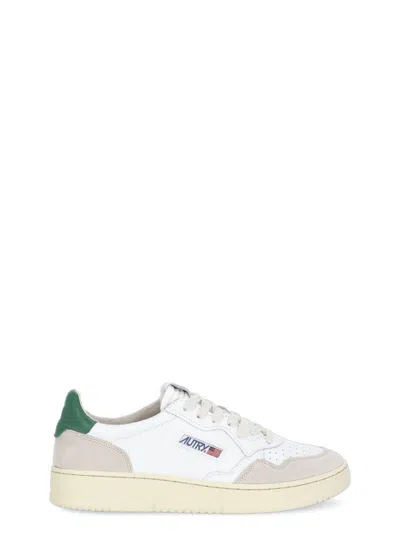 Autry 'medalist' White Low Top Sneakers With Beige Suede Details
