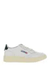 Autry 'medalist' White Low Top Sneakers With Black Contrasting Heel Tab In Leather Woman In White