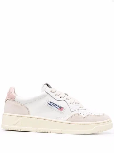 Autry Medalist White Low Top Sneakers With Blue Suede Details In Leather Woman