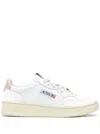 Autry 'medalist' White Low Top Sneakers With Contrasting Heel Tab In Leather Woman