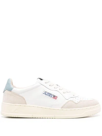 Autry 'medalist' White Low Top Sneakers With Embossed Logo On The Tongue