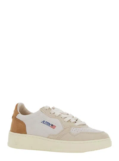 Autry 'medalist' White Low Top Sneakers With Logo Detail