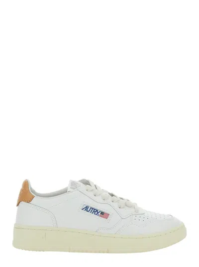 Autry 'medalist' White Low Top Sneakers With Logo Patch On Tongue And Side