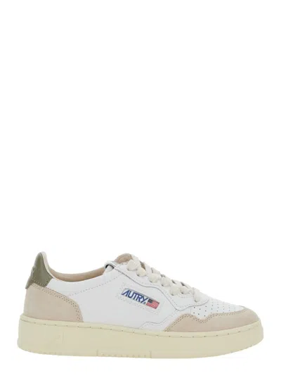 Autry 'medalist' White Low Top Sneakers With Logo Patch On Tongue And Side In Leather Blend Woman