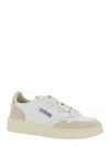 Autry 'medalist' White Low Top Sneakers With Logo Patch On Tongue And Side In Leather Blend Woman In Multi