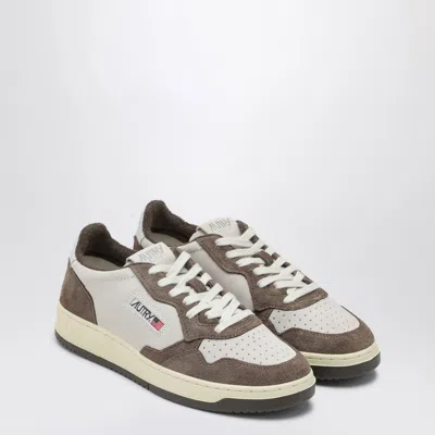 Autry Medalist White/brown Suede Sneakers In Suede/hair Blackboar