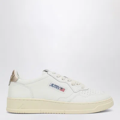 AUTRY AUTRY MEDALIST WHITE/GOLD LEATHER TRAINER