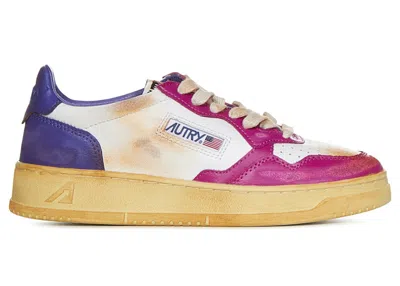 Pre-owned Autry Medalist (women's) Sneakers In White/pink/purple