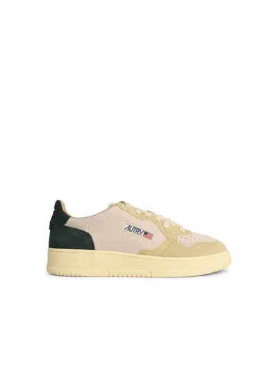 Autry Medialist' Beige Suede Sneakers In Neutrals