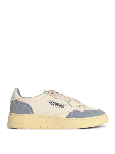 Autry Medialist Light Blue Leather Sneakers In Multi