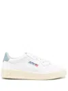 Autry 'medalist Low' White Sneakers With Navy Blue Heel Tab