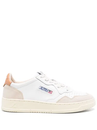 Autry Medialist Low Leather Sneakers In Orange