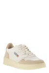 Autry Low Sneaker With Contrast Panels And Perforated Detailing In White